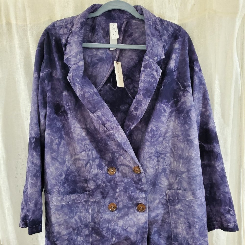 Tie dye blazer Amadi for Anthropologie, XL NWT